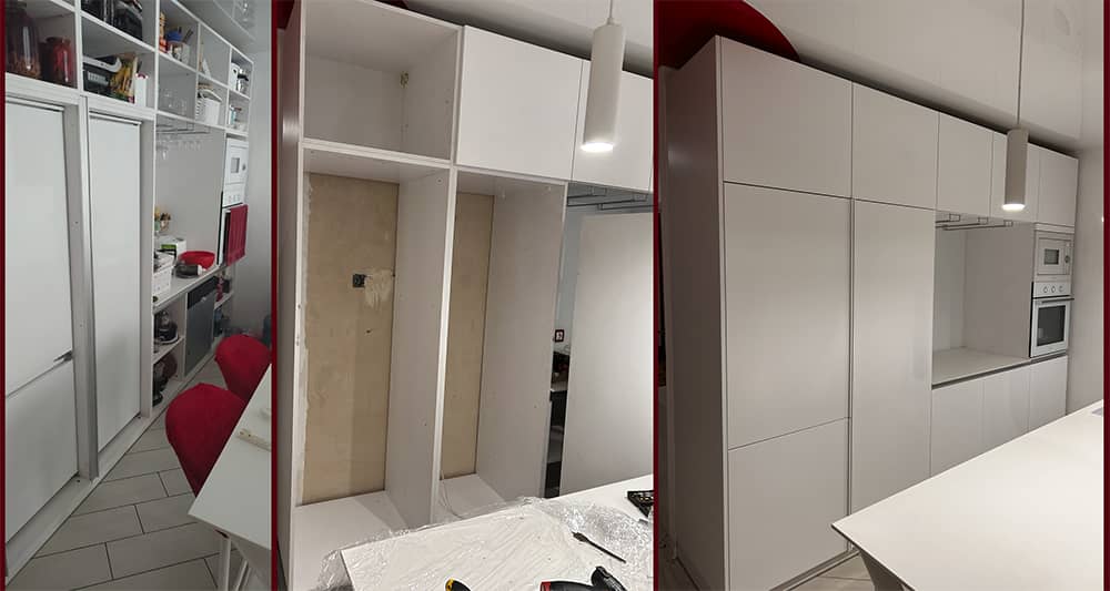 Установили фасады на кухню Пример установки плёночных фасадов на кухне